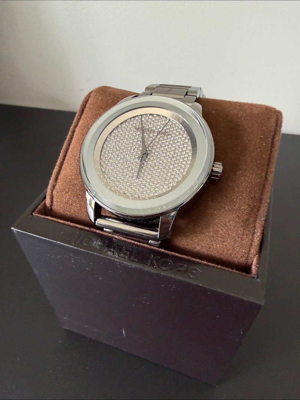 Michael Kors Dark Grey Crystal Pavé Dial Stainless Steel Watch